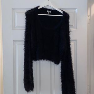 Fuzzy cropped sweater